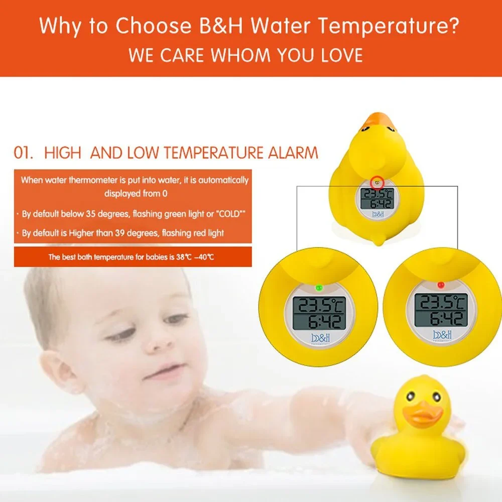 Baby Bath Thermometer & Time Duck Floating Digital Water Temperature Safety Toy